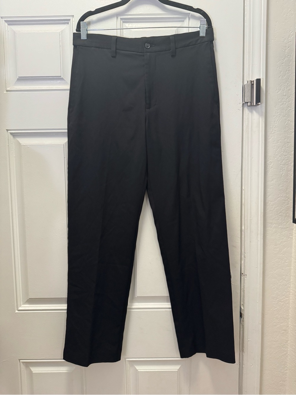 Savane Black Men's Dress Slacks - Flat Front 0353
